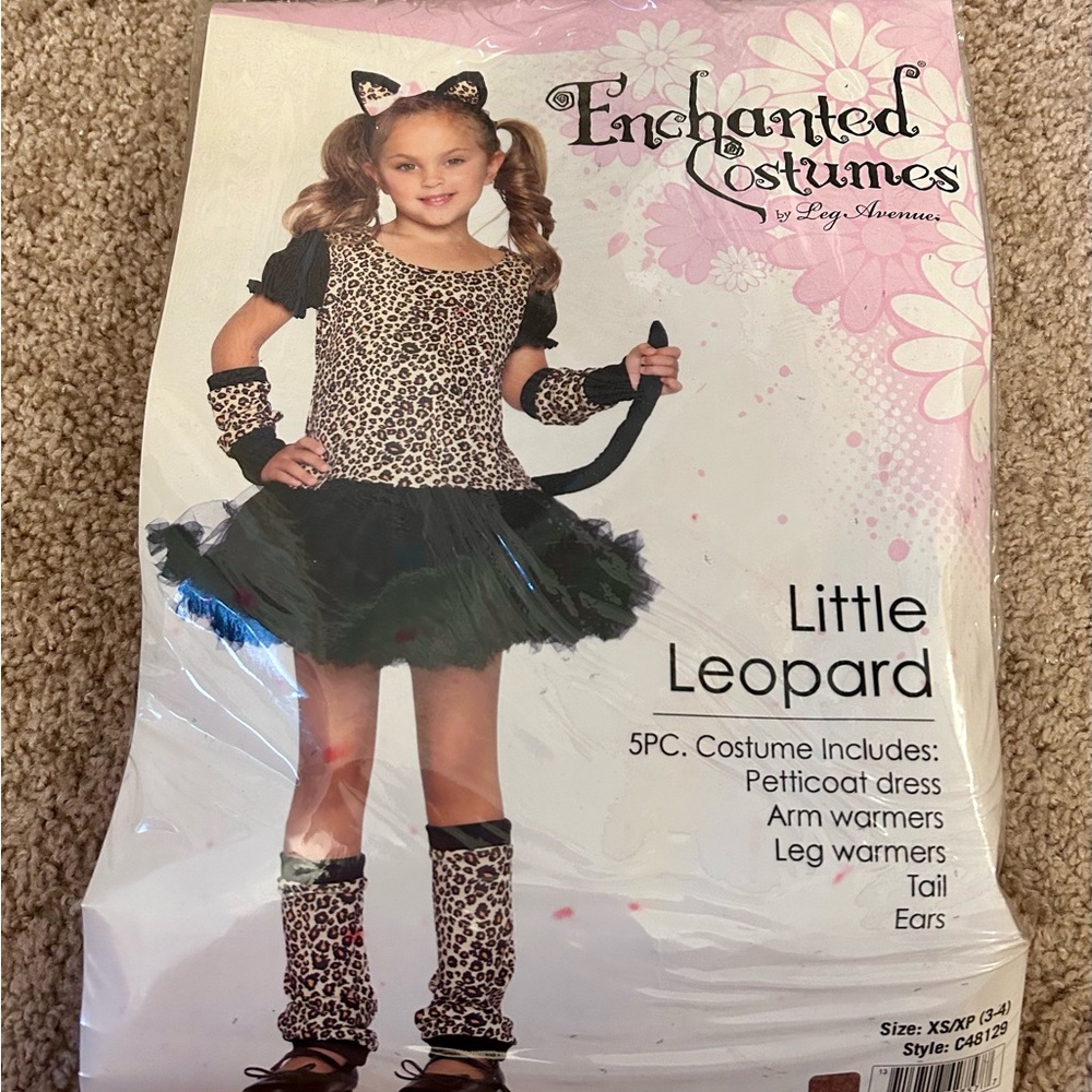 Girls Leopard Animal Print Halloween Costume size 3-4 XS
